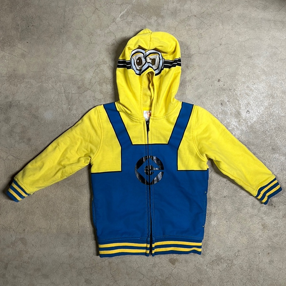 Despicable Me Minions zip up hoodie lightweight jacket 4T boys